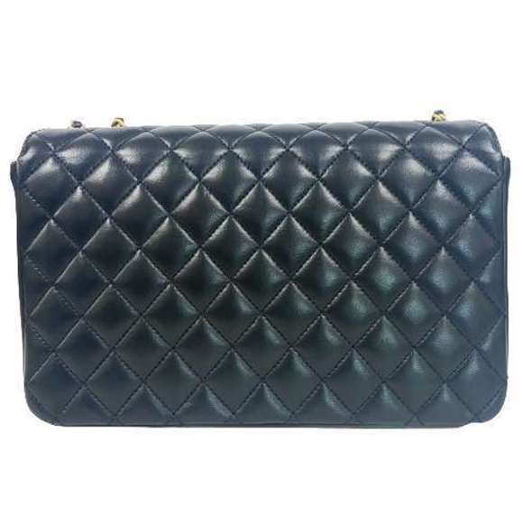 Chanel Bag Black Lambskin Shoulder Matelasse Flap W Chain - Picture 1 of 16